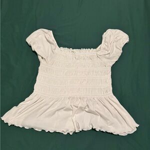 Elegant White Smocked Blouse for Women